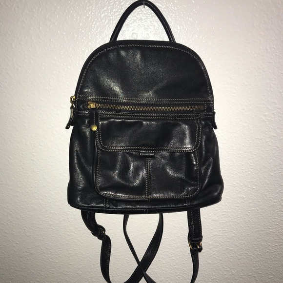 fossil black backpack purse